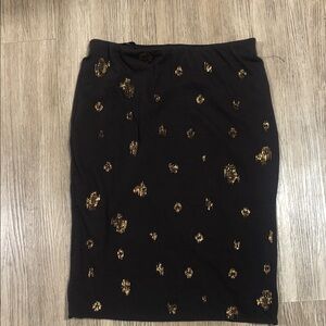 New Donna Karan Brown and Gold Pencil Skirt S